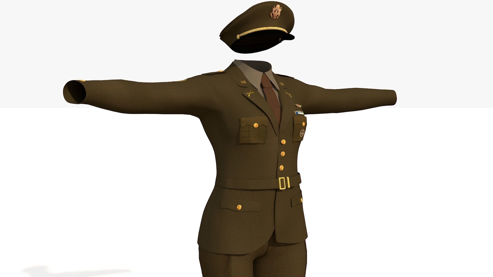 Uniform of the United States army 3D model_7