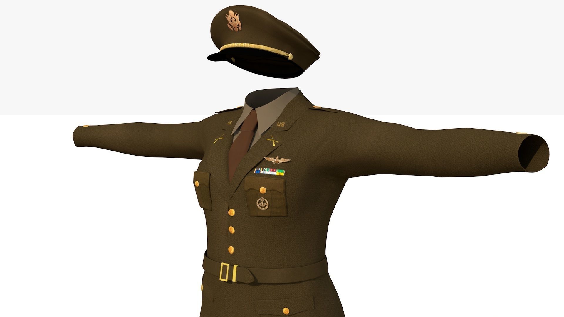 Uniform of the United States army 3D model_5