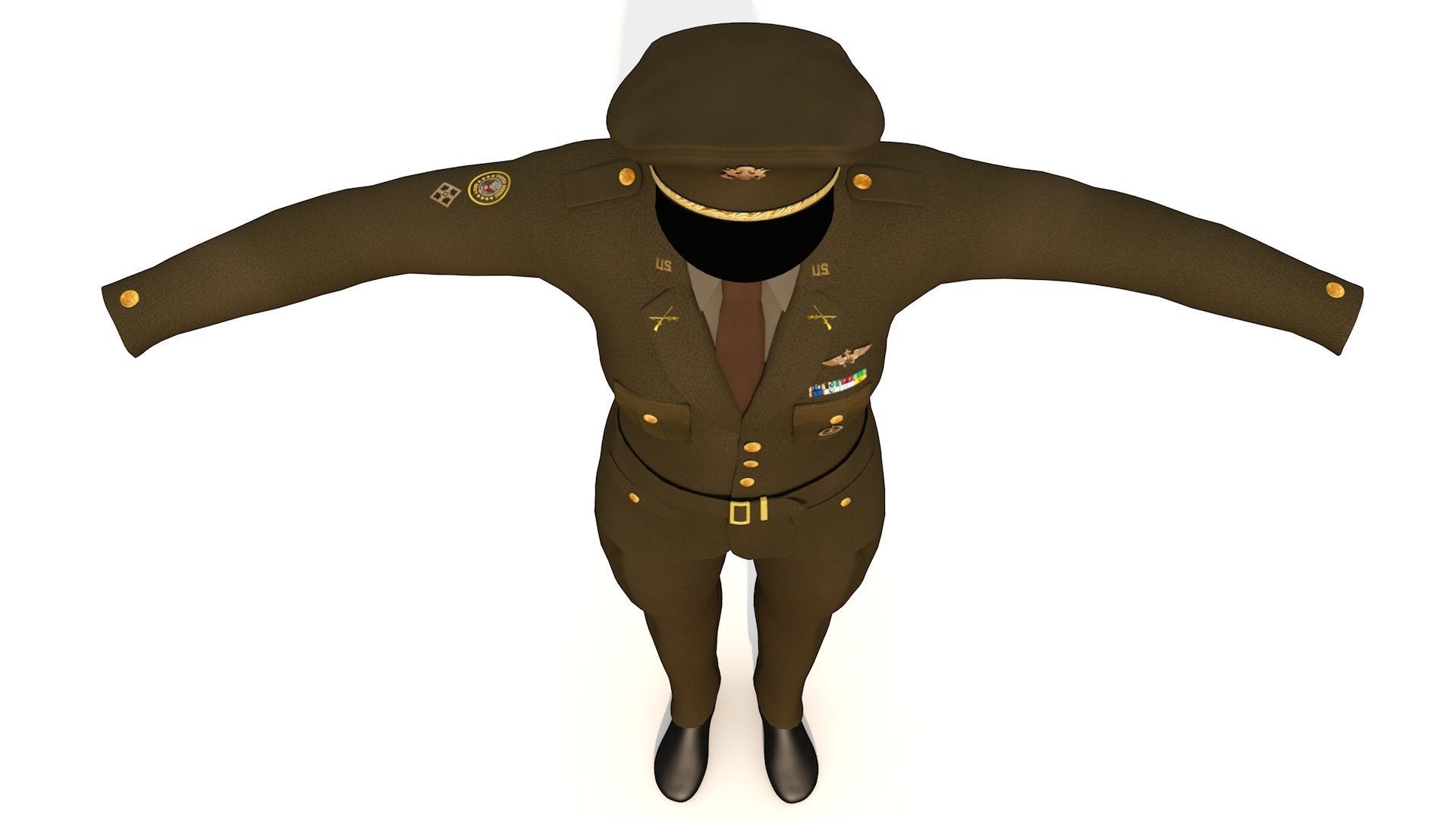 Uniform of the United States army 3D model_4