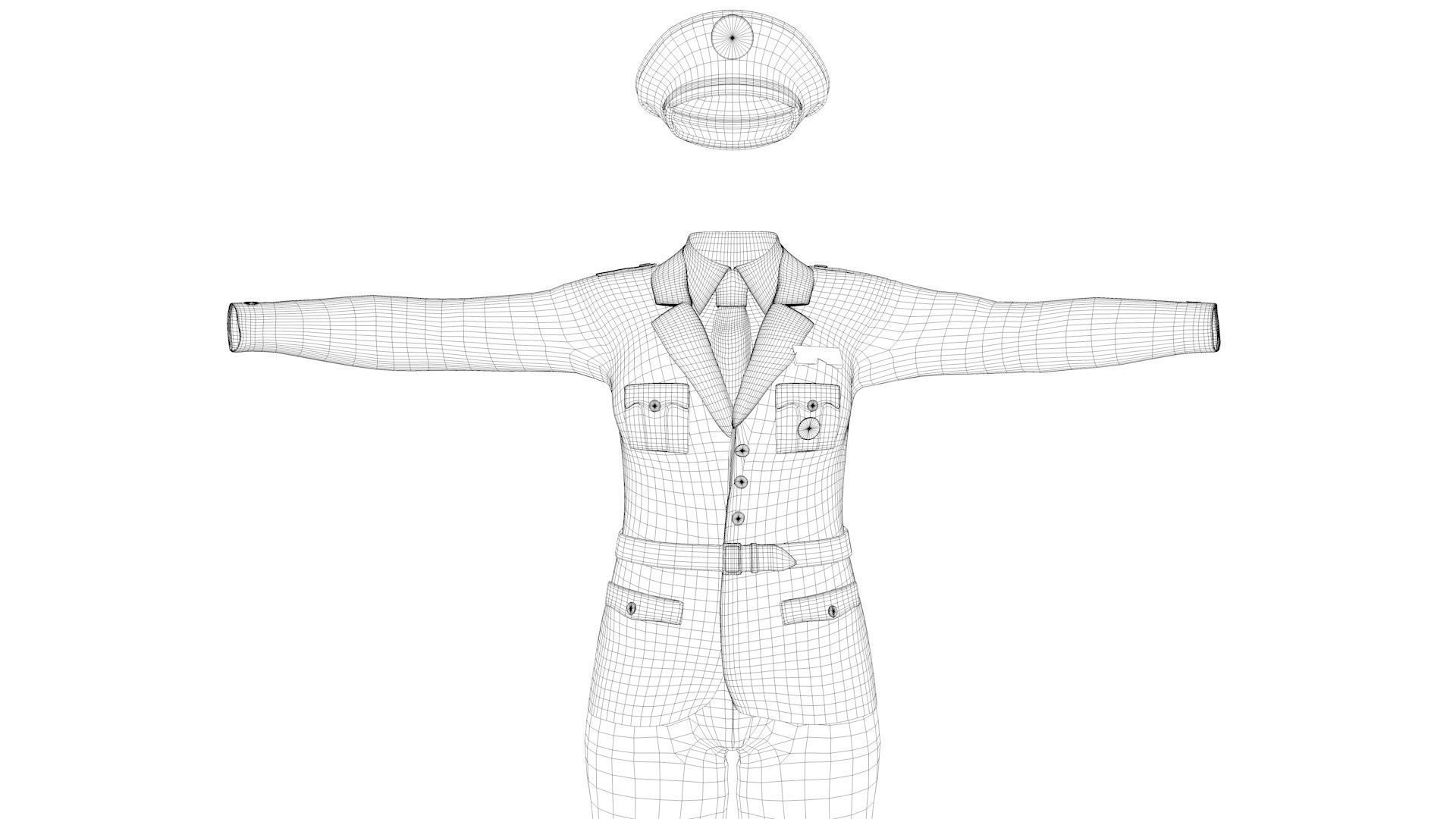 Uniform of the United States army 3D model_9