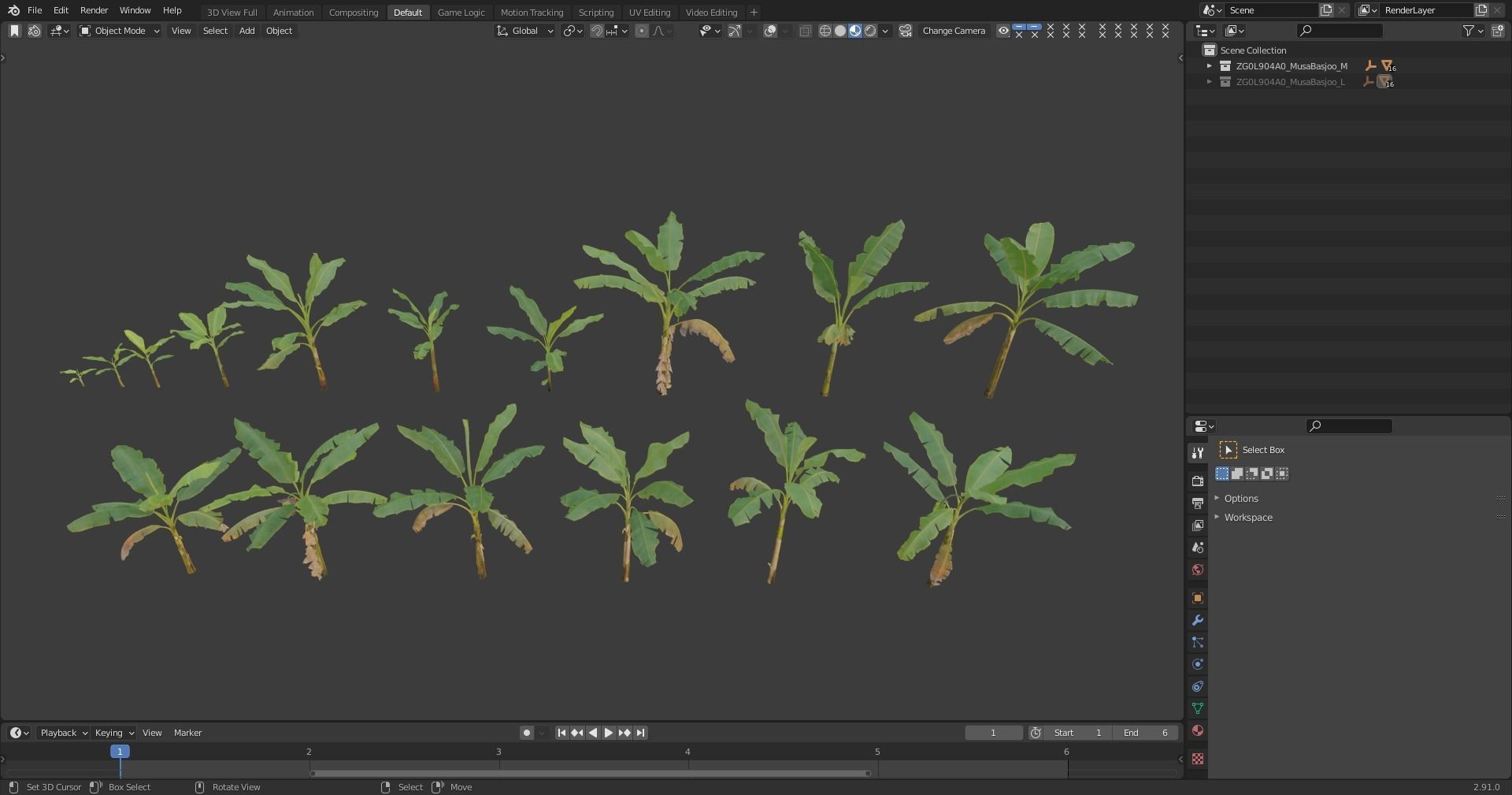 Musa basjoo VFX Grace Low-poly 3D model_13