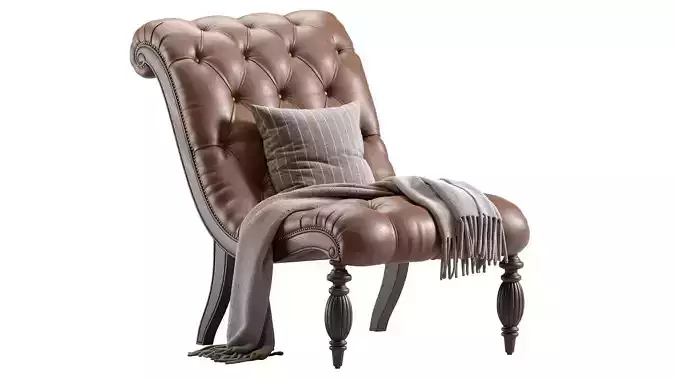 Bellagio Classic Tufted Chaise Lounge 3D model