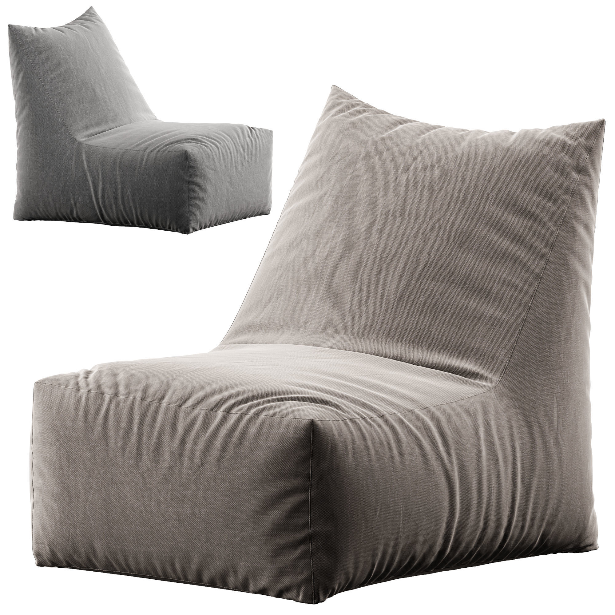 Trule Standard Outdoor Friendly Bean Bag Chair Lounger 3D model CGTrader