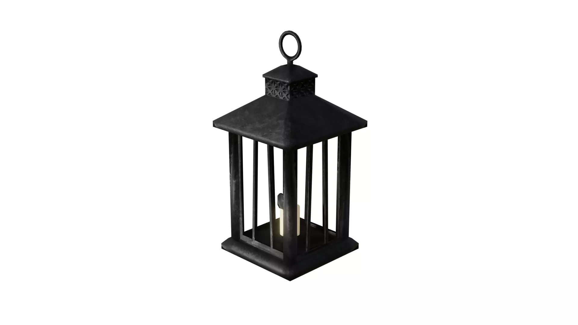 Game ready low poly Iron lantern Low-poly 3D model