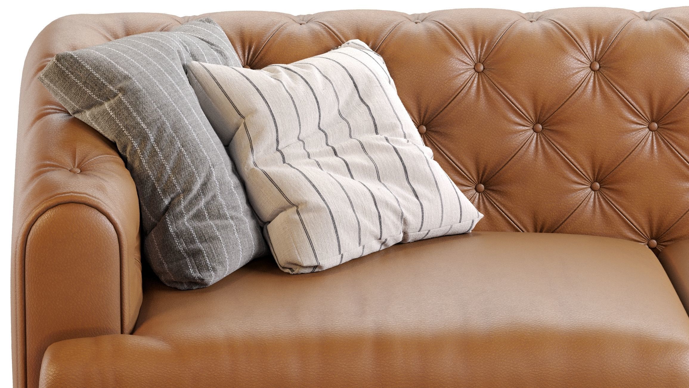 Earl Gray Modern Chesterfield Sofa 3D model_6