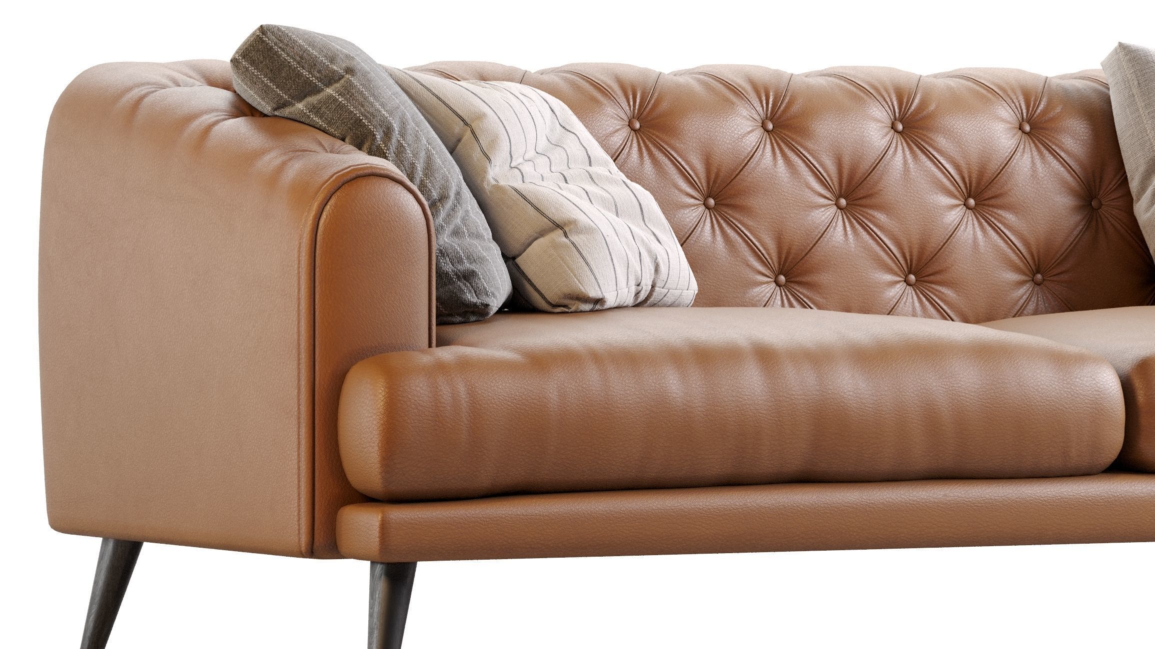 Earl Gray Modern Chesterfield Sofa 3D model_4
