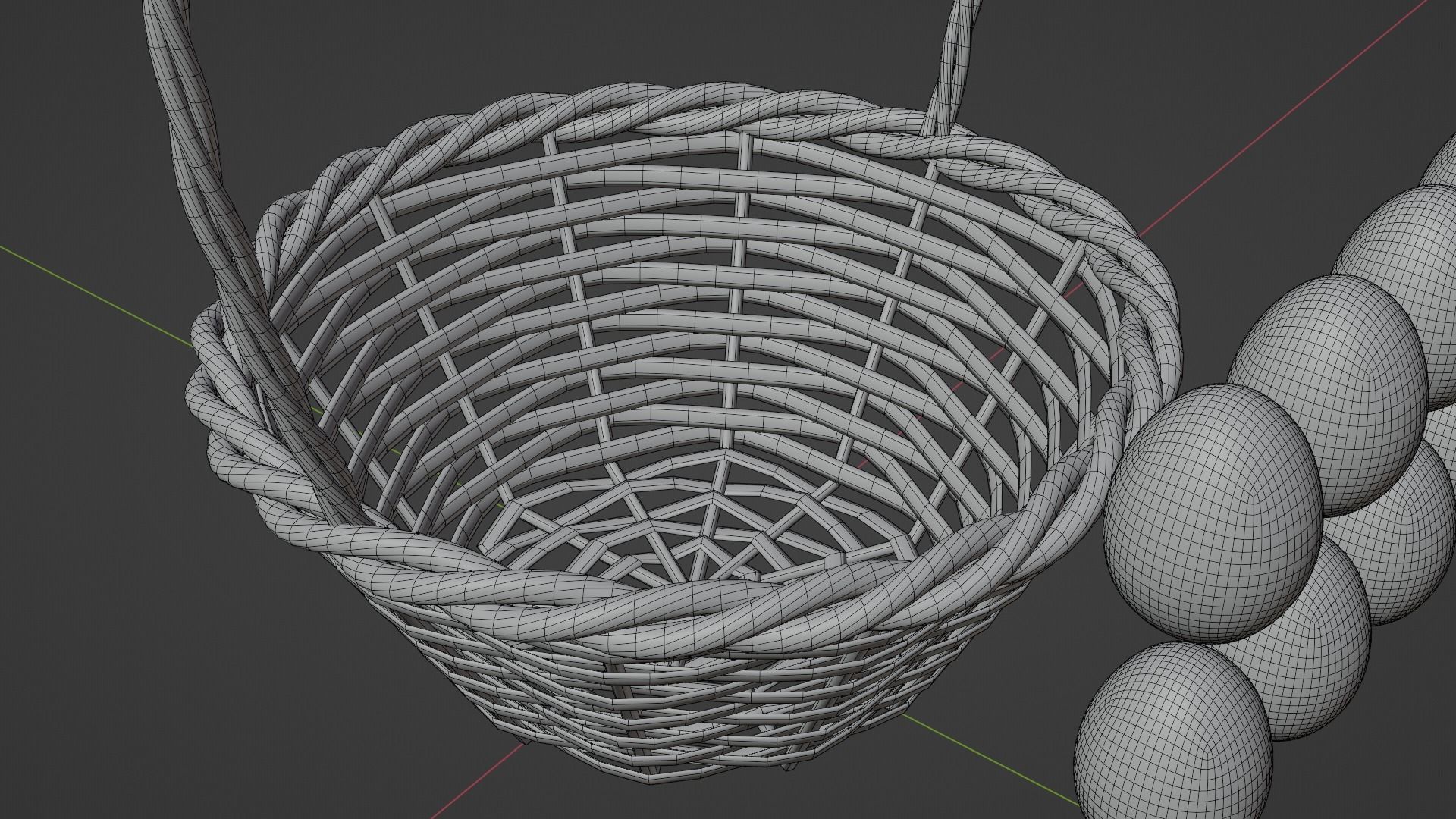 Easter Basket with Eggs 3D model_18