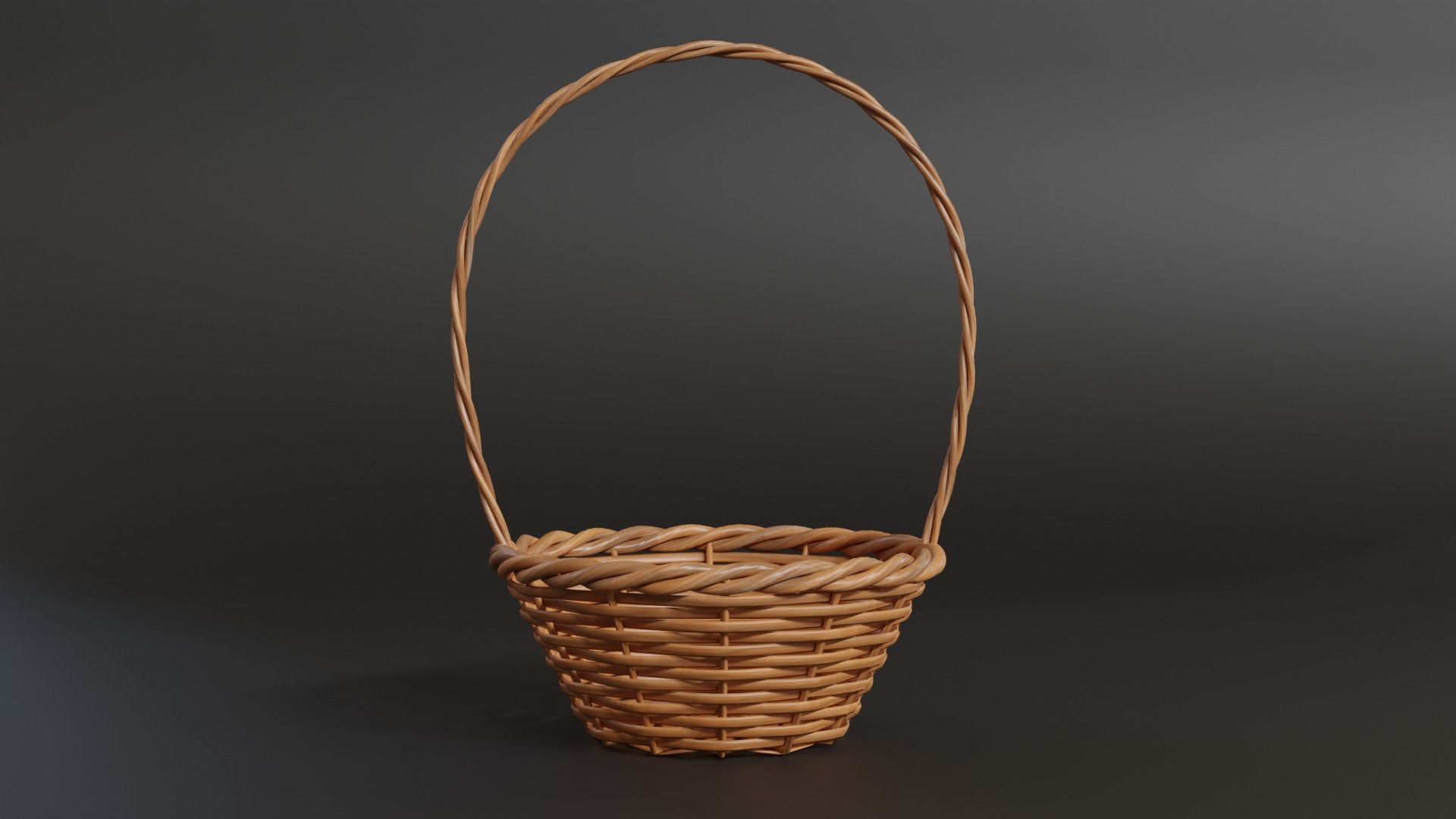 Easter Basket with Eggs 3D model_12