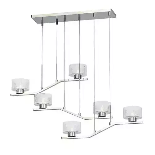 Lasus 6 five light chandelier with glass shades