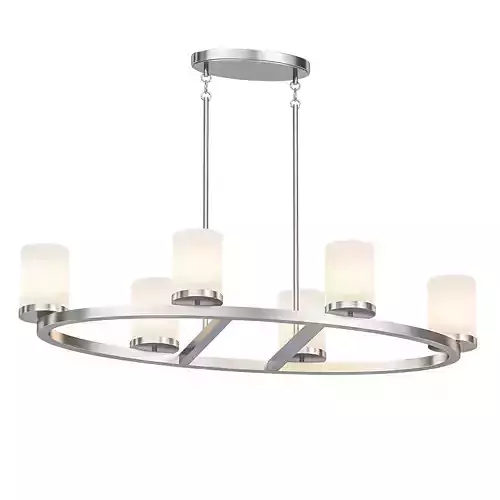Daimlen 6 six light chandelier with frosted glass shades 3D model