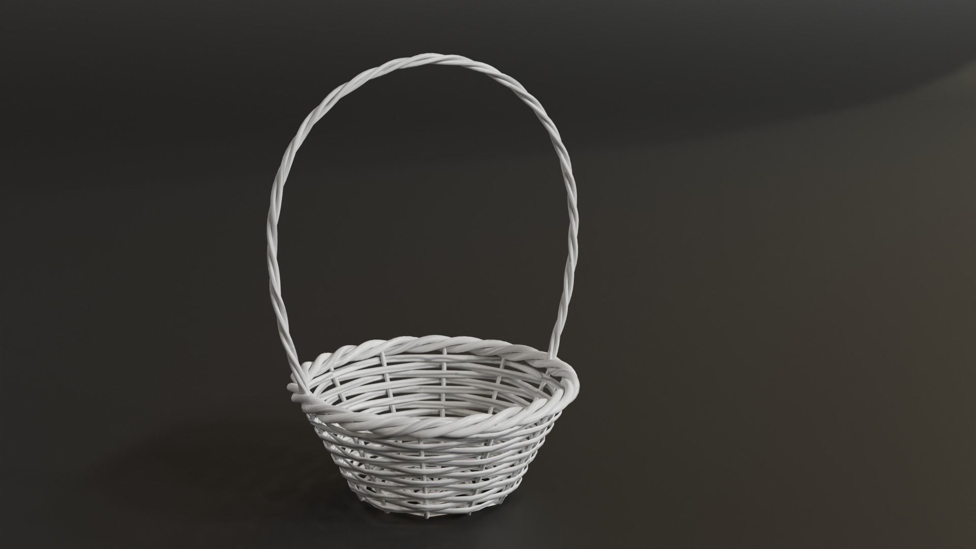 Easter White Basket with Eggs 3D model_7