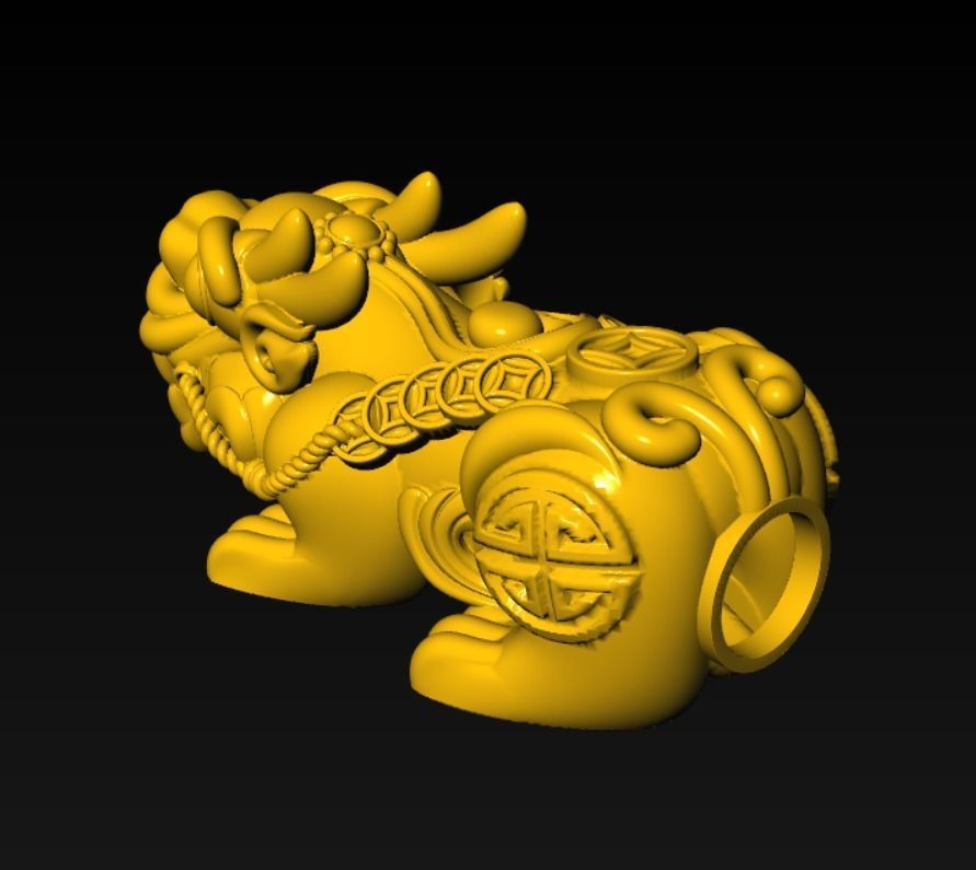 Pixiu Face Bracelet-Unicorn bracelet T01 3D print model_8