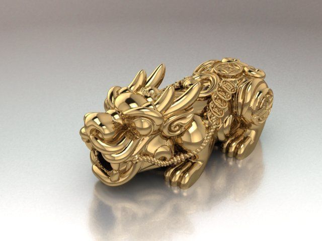 Pixiu Face Bracelet-Unicorn bracelet T01 3D print model_4