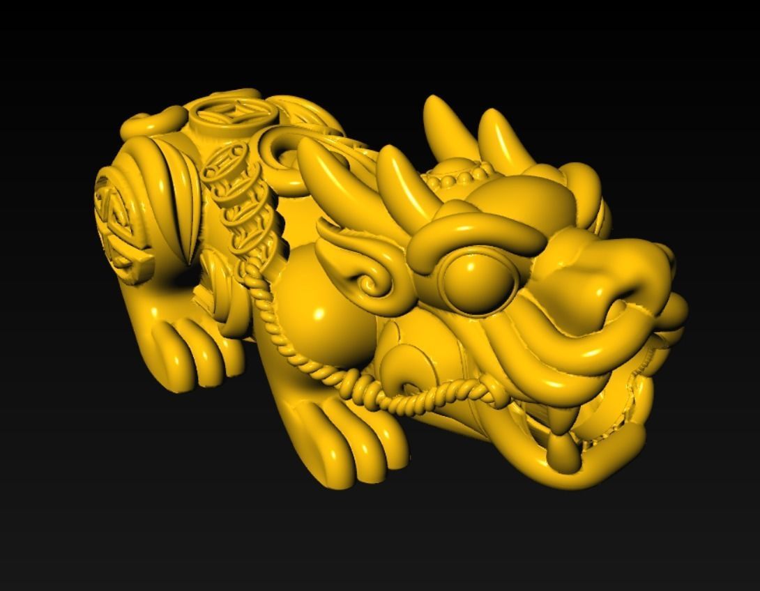 Pixiu Face Bracelet-Unicorn bracelet T01 3D print model_9