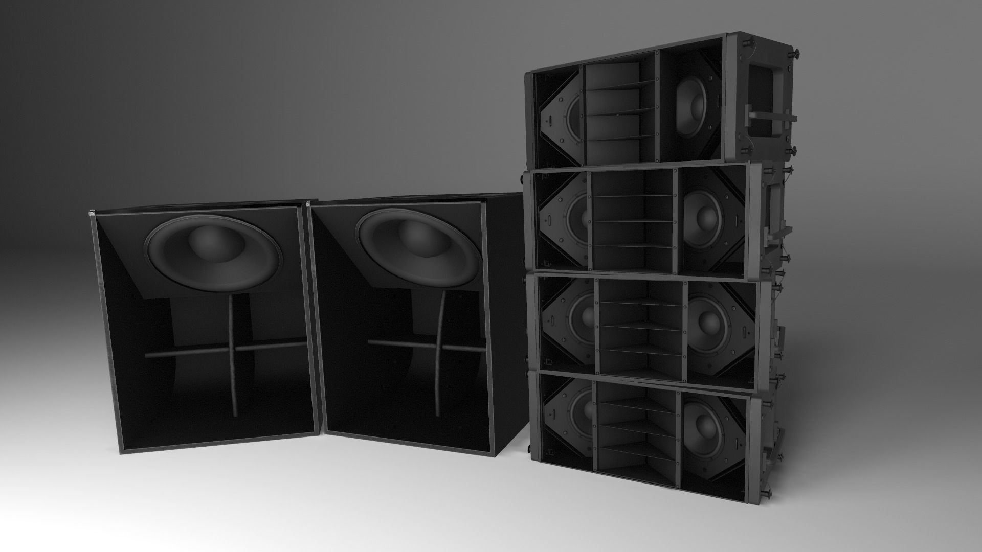 Banana Speakers V5 - BNN Panther Low-poly 3D model_1