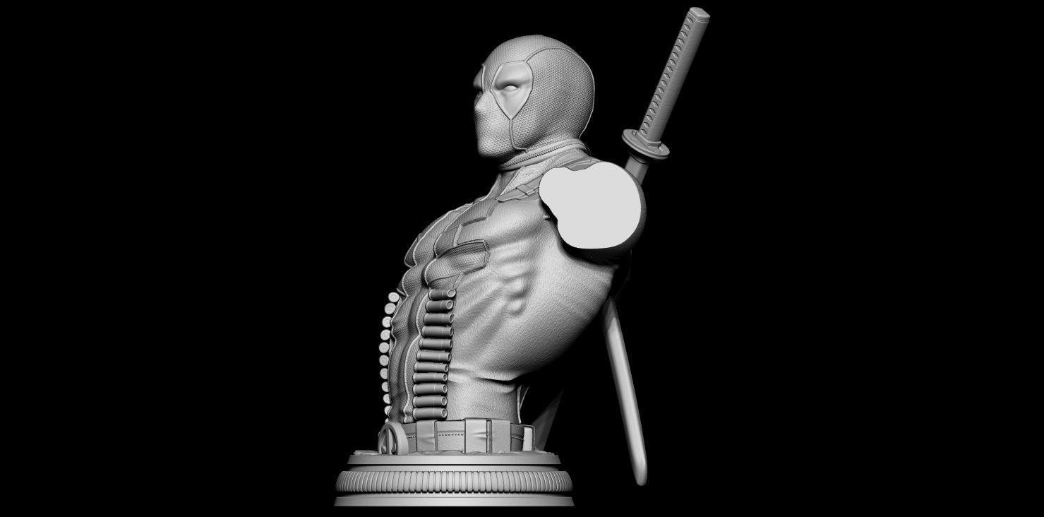 Fan Art Deadpool - BUST  3D print model_1