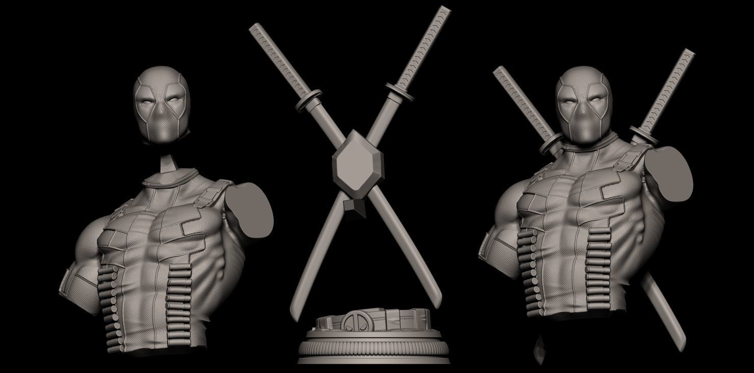 Fan Art Deadpool - BUST  3D print model_6