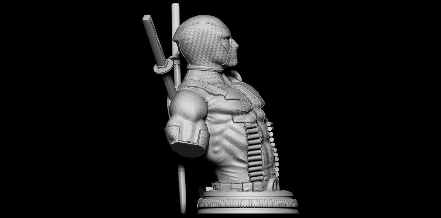 Fan Art Deadpool - BUST  3D print model_3