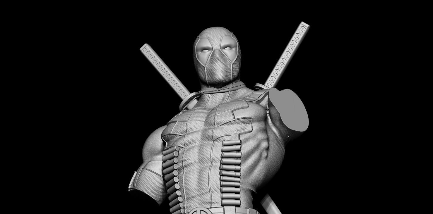 Fan Art Deadpool - BUST  3D print model_5