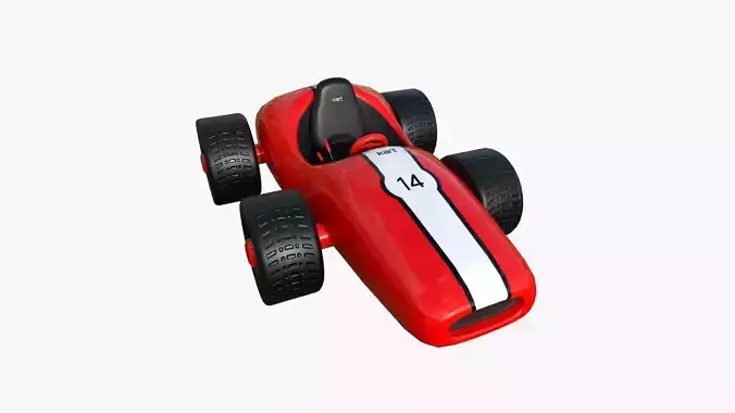 Cartoon Kart F01 Red - Vehicle Racing Design Low-poly 3D model