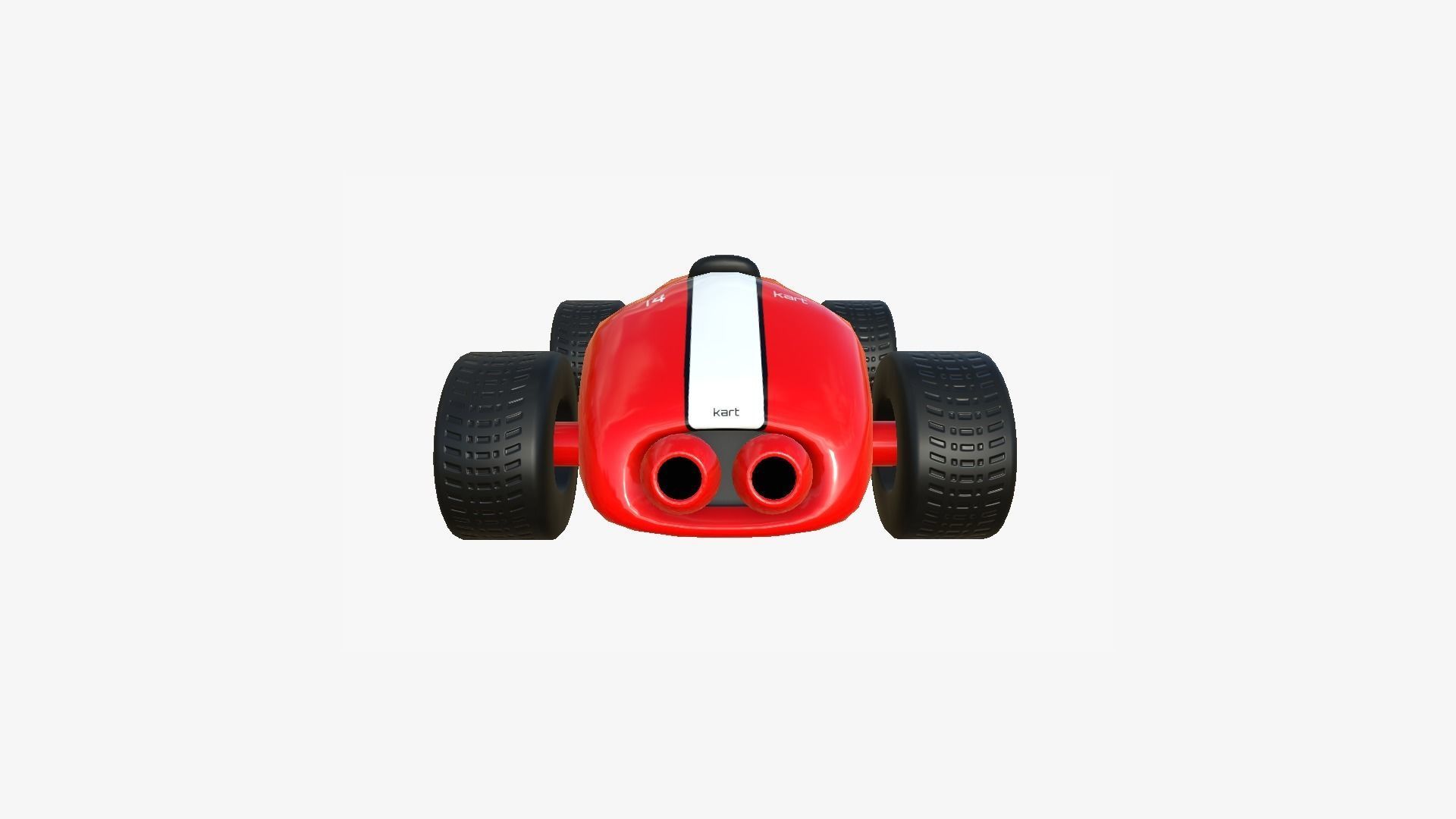 Cartoon Kart F01 Red - Vehicle Racing Design Low-poly 3D model_2