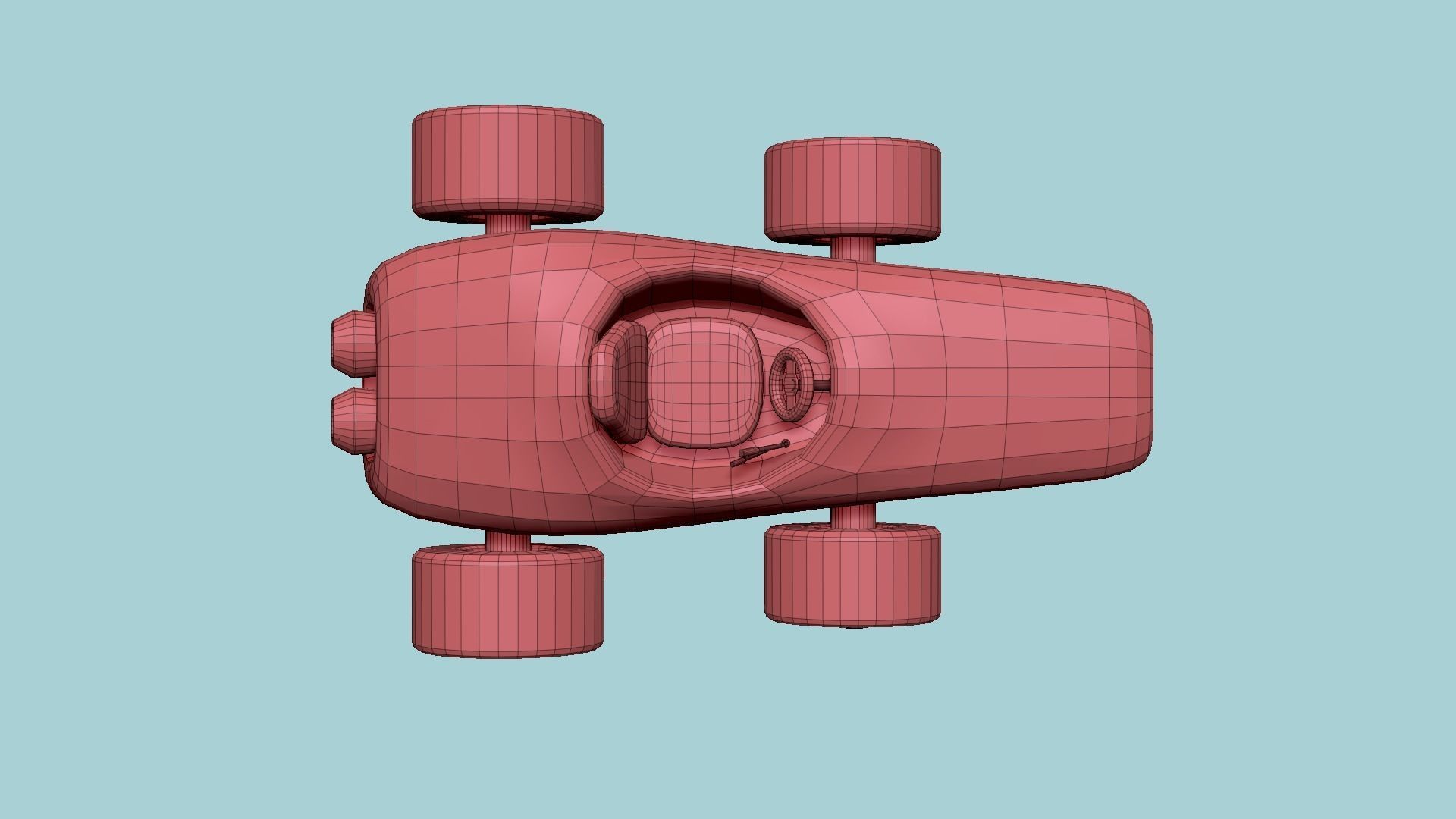 Cartoon Kart F01 Red - Vehicle Racing Design Low-poly 3D model_16