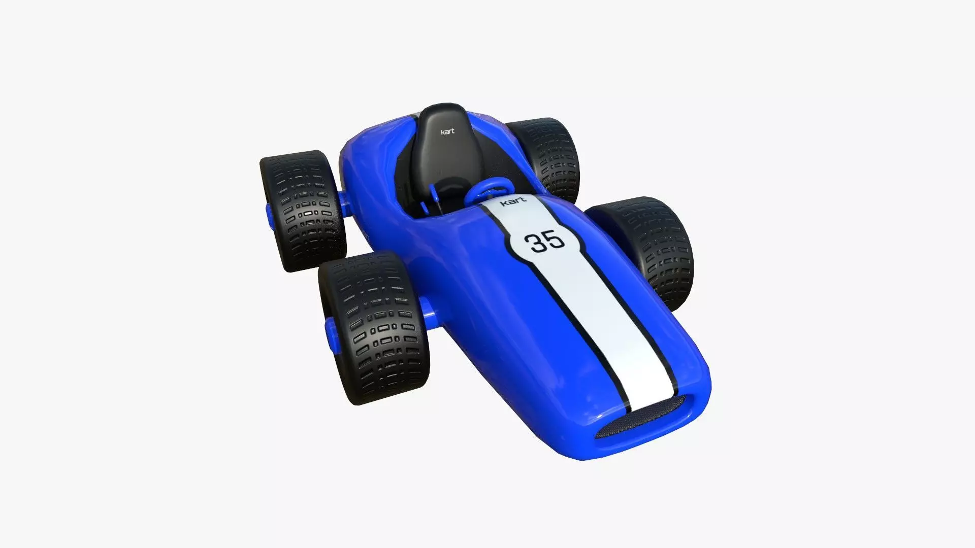 Cartoon Kart F02 Blue - Vehicle Racing Design Low-poly 3D model_0