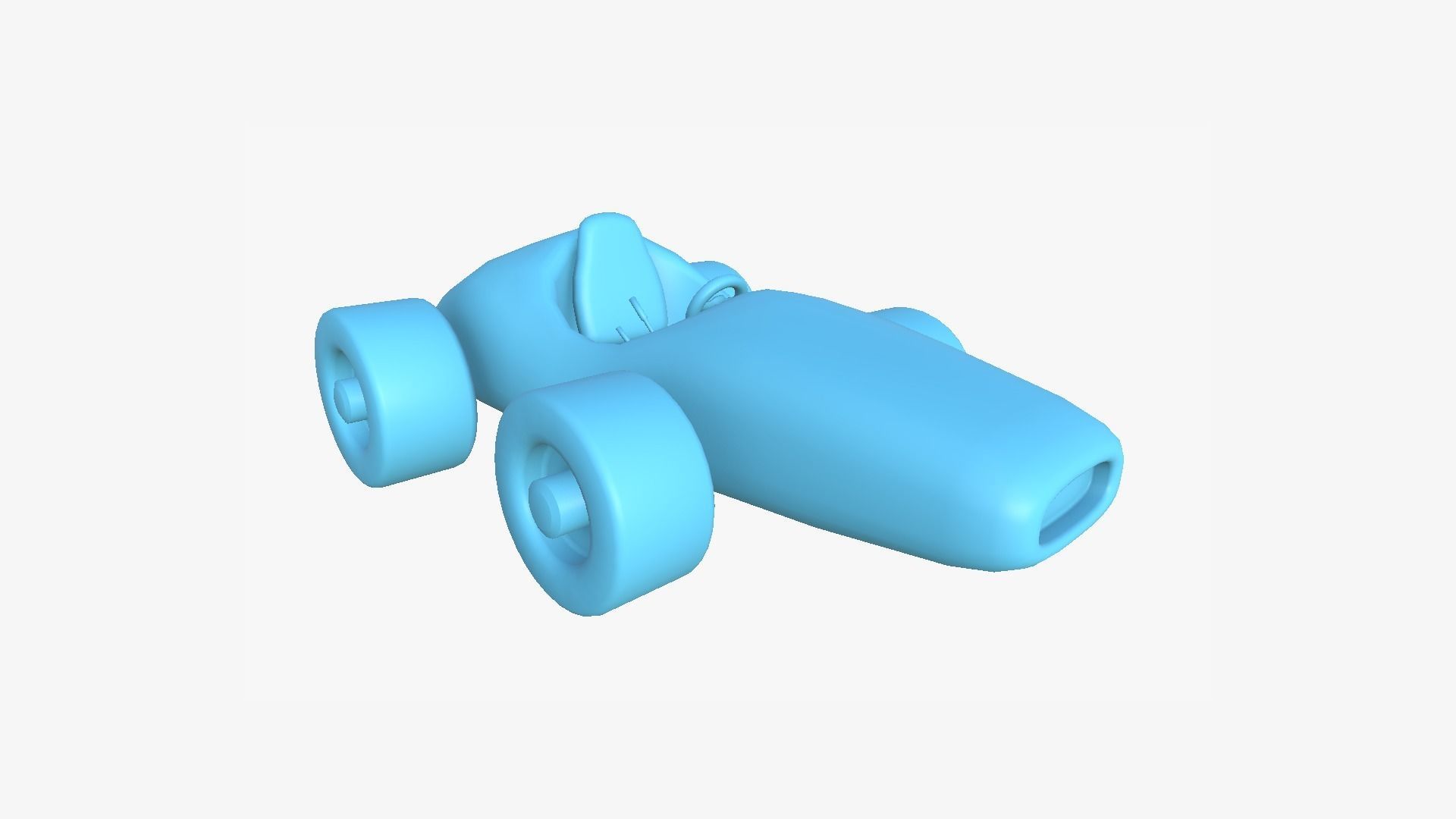 Cartoon Kart F02 Blue - Vehicle Racing Design Low-poly 3D model_8