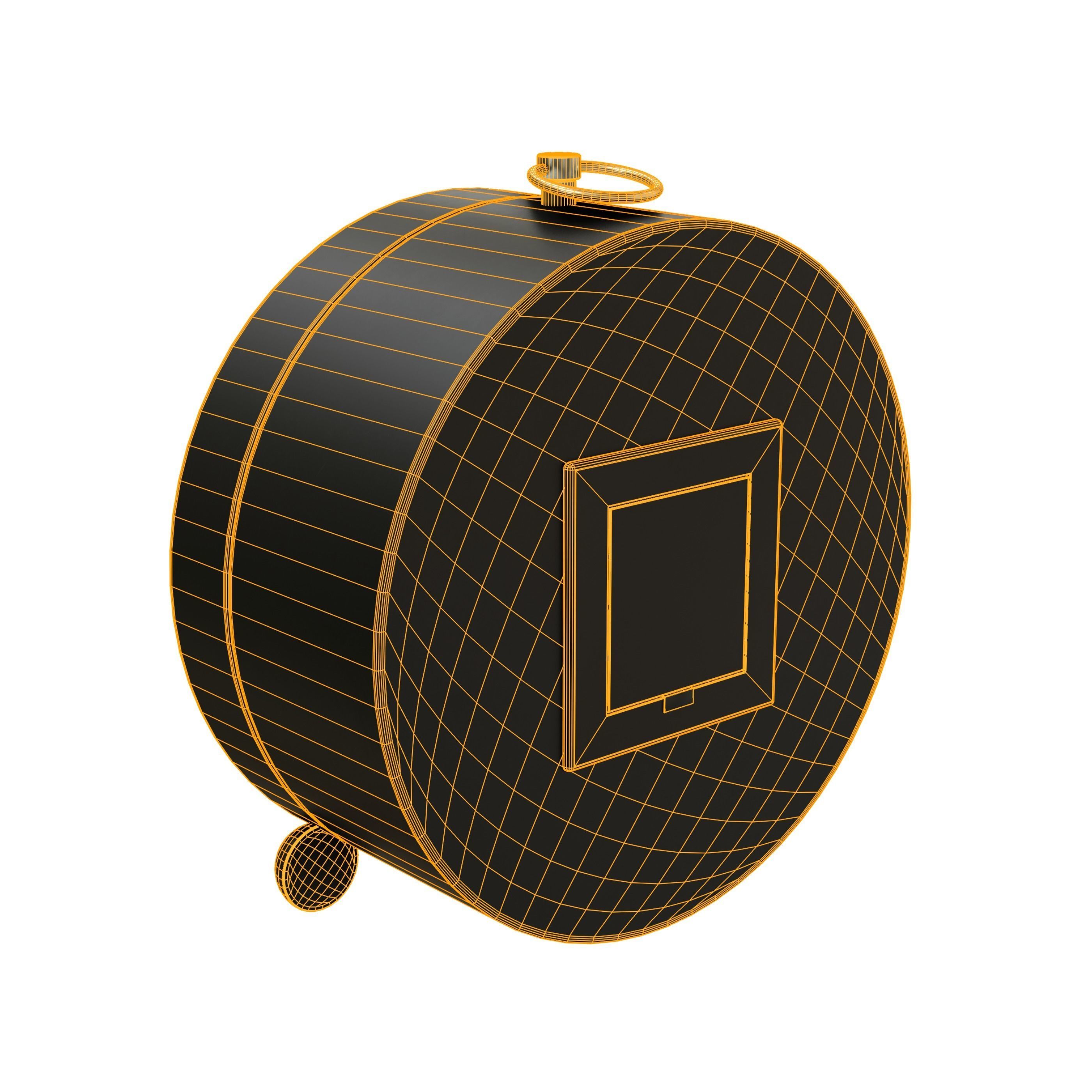 Analogical Clock - 3 Colors Low-poly 3D model_7