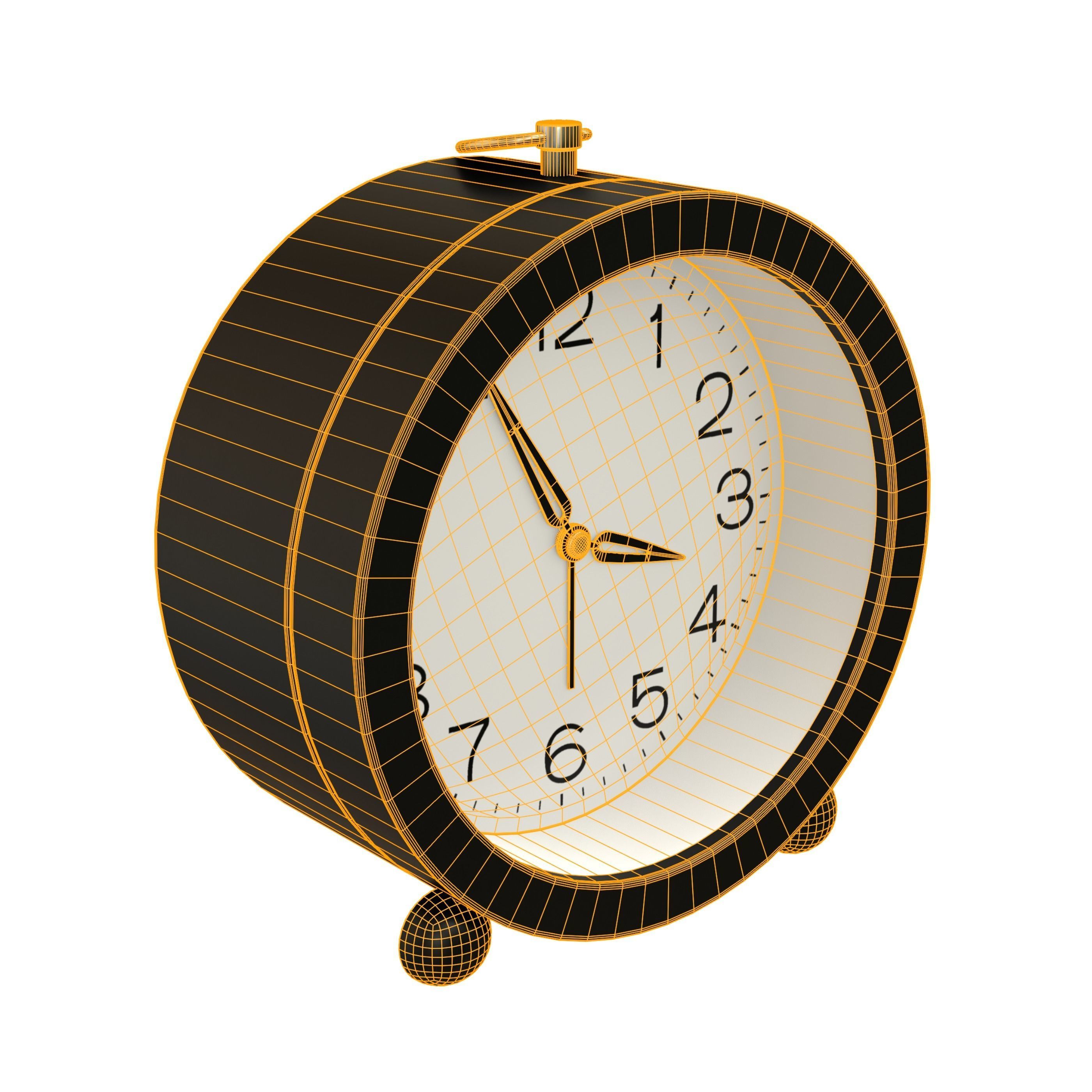 Analogical Clock - 3 Colors Low-poly 3D model_6