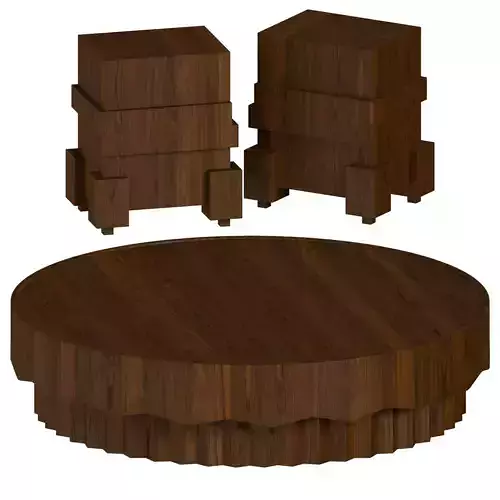 Ecou coffee and beside tables by Bogdan Ciocodeica Kolkhoze 3D model