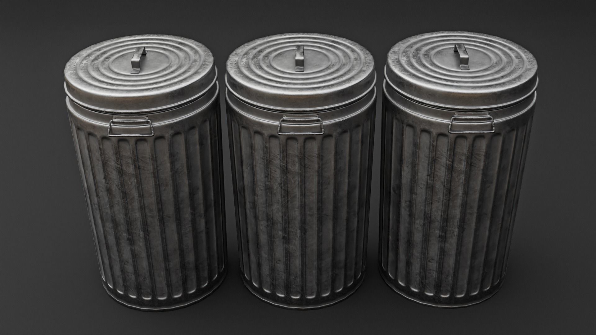 Dust Bin Low-Poly Low-poly 3D model_6