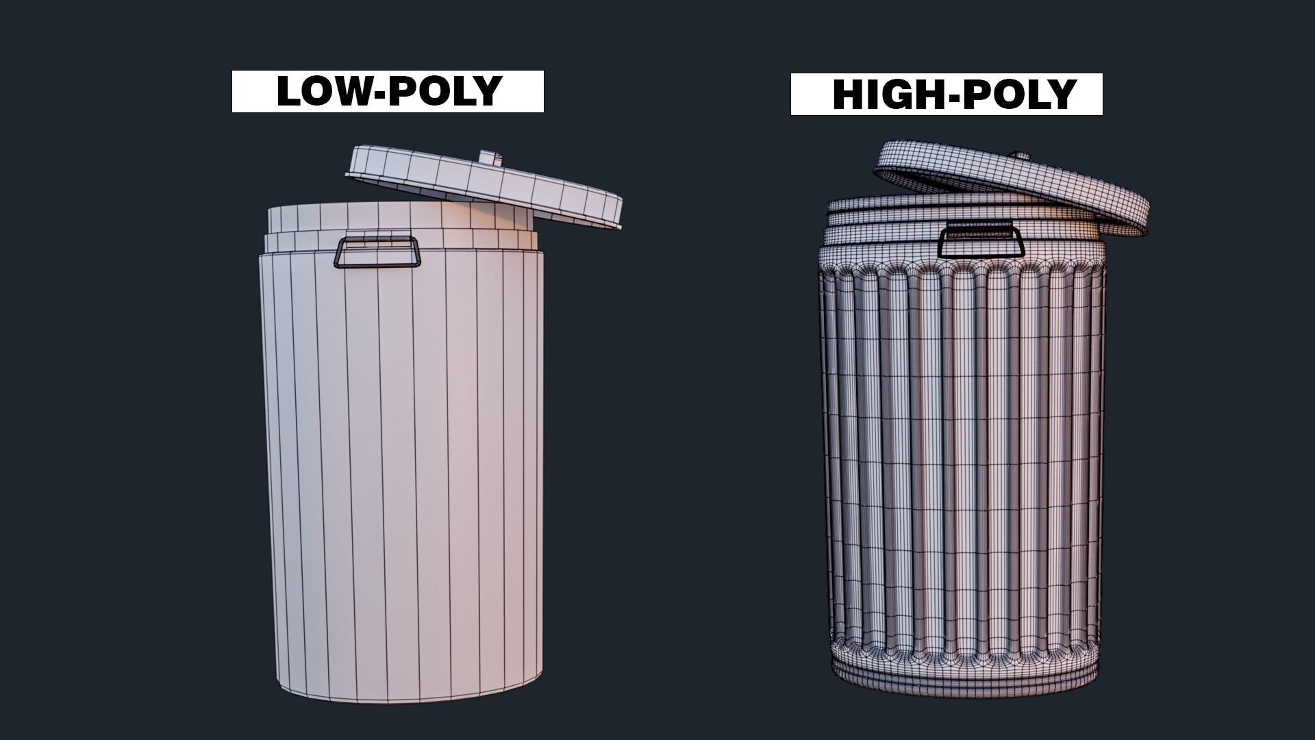 Dust Bin Low-Poly Low-poly 3D model_7