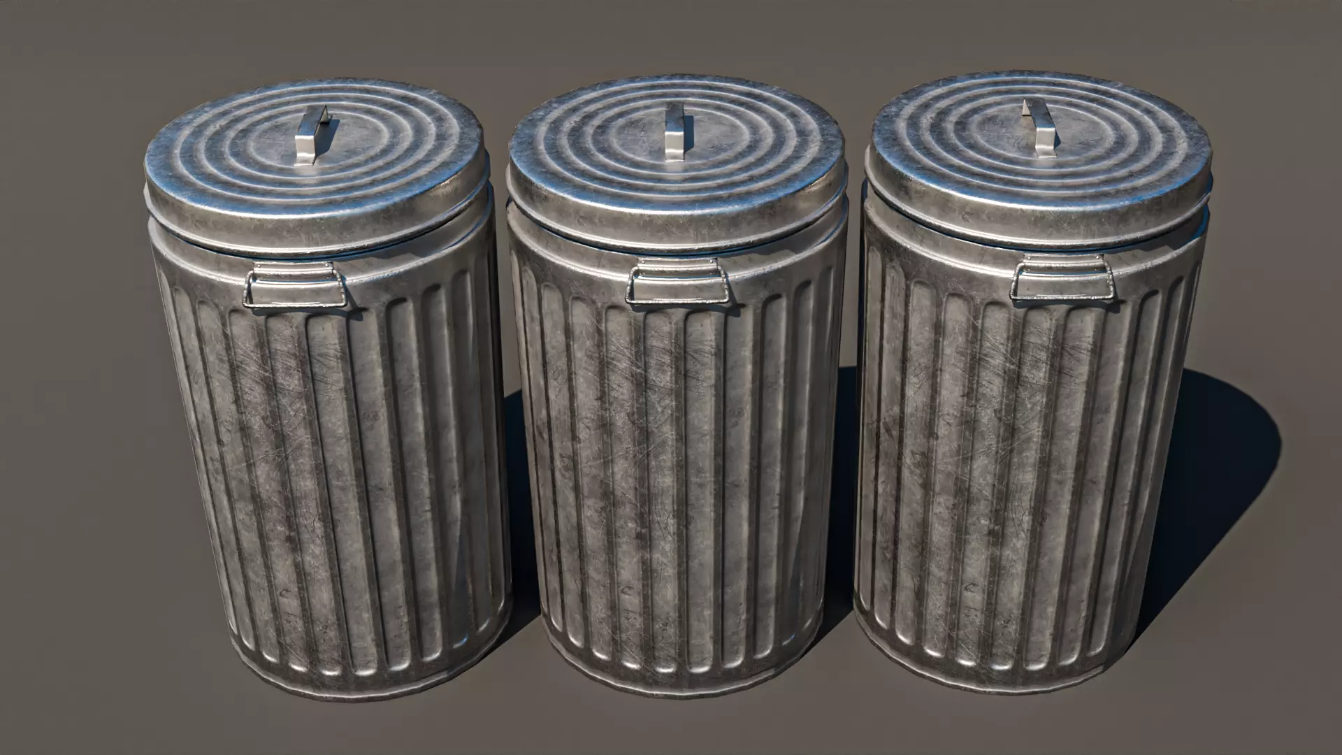 Dust Bin Low-Poly Low-poly 3D model_0