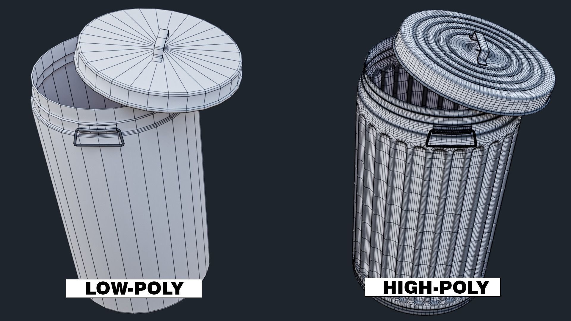 Dust Bin Low-Poly Low-poly 3D model_3