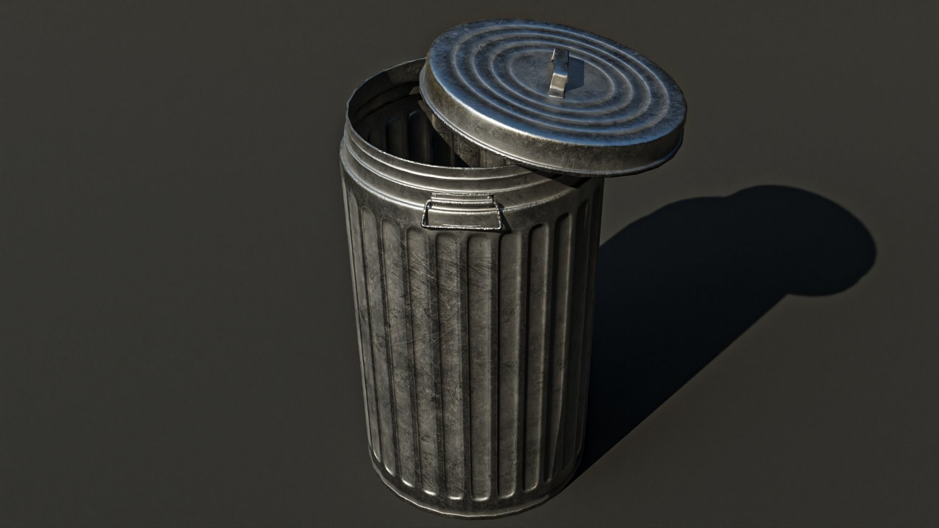 Dust Bin Low-Poly Low-poly 3D model_5
