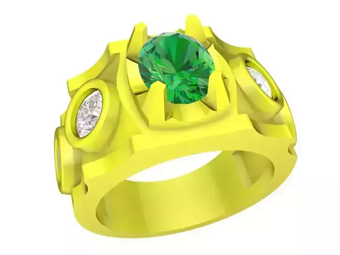 korean diamond oval men ring 4728