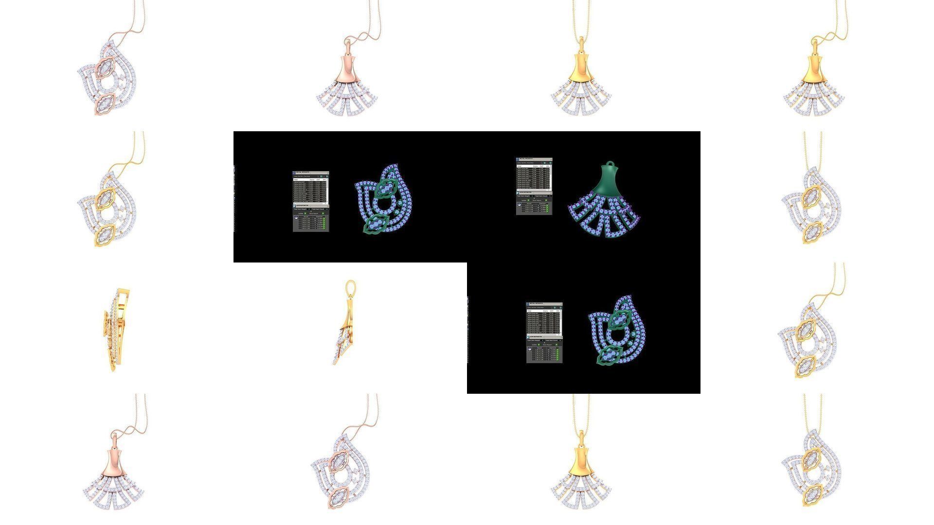 50 Women Pendant 3dm STL OBJ FBX Renders Details Collection _4