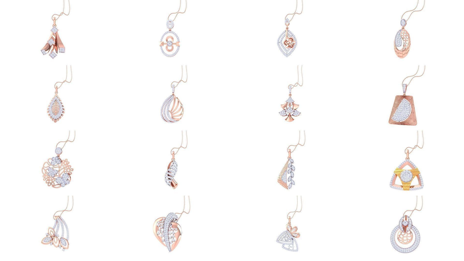 50 Women Pendant 3dm STL OBJ FBX Renders Details Collection _2