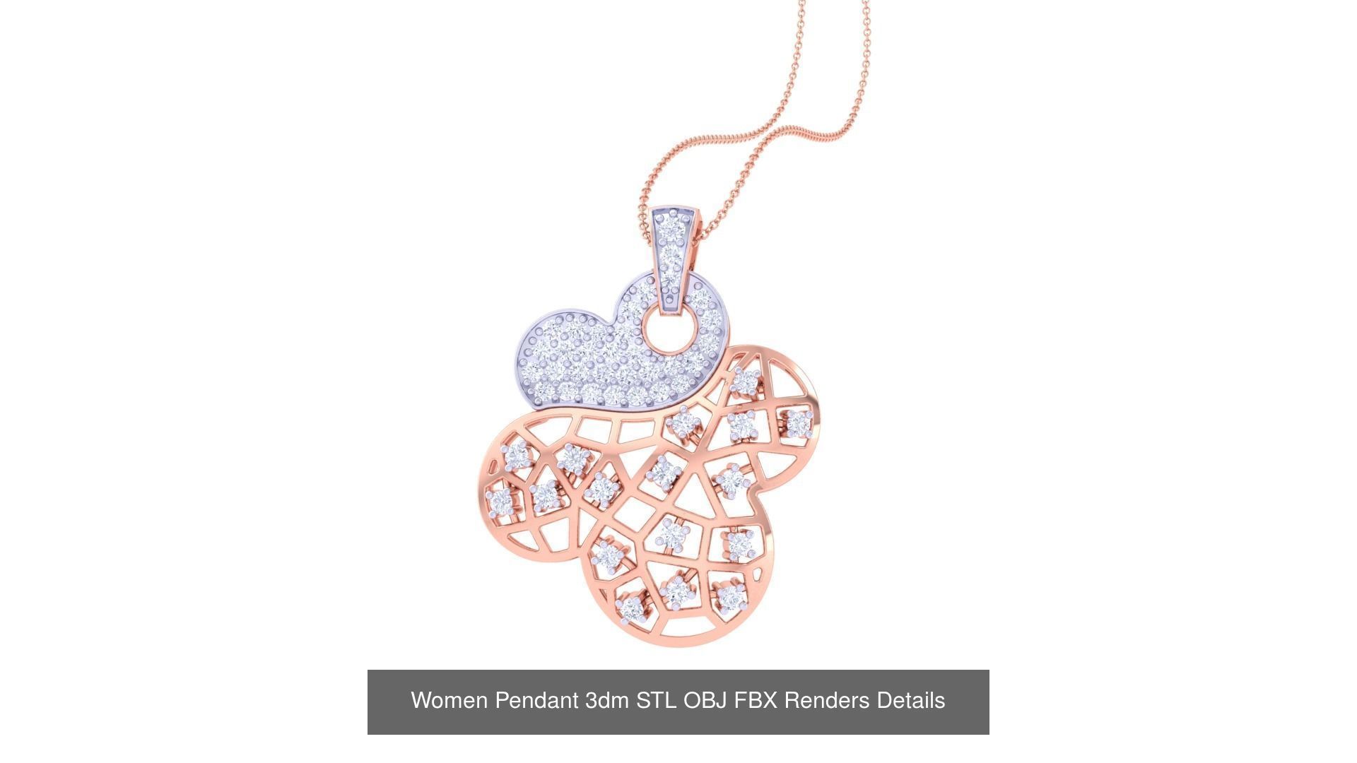 50 Women Pendant 3dm STL OBJ FBX Renders Details Collection _32