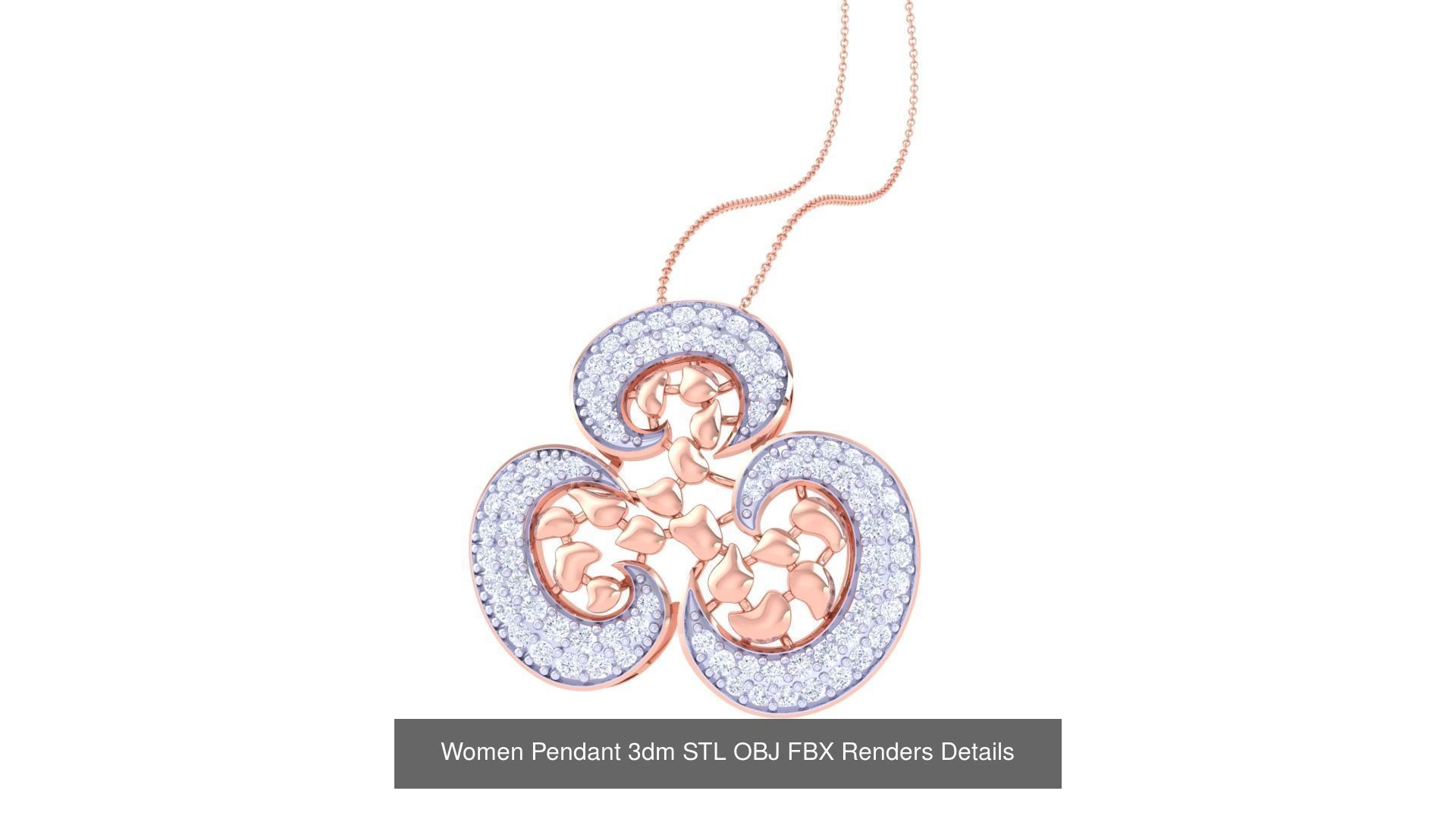 50 Women Pendant 3dm STL OBJ FBX Renders Details Collection _14