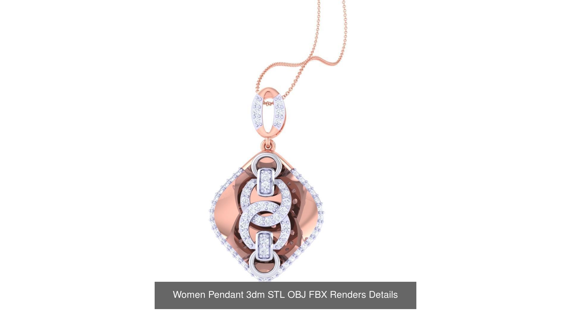 50 Women Pendant 3dm STL OBJ FBX Renders Details Collection _35