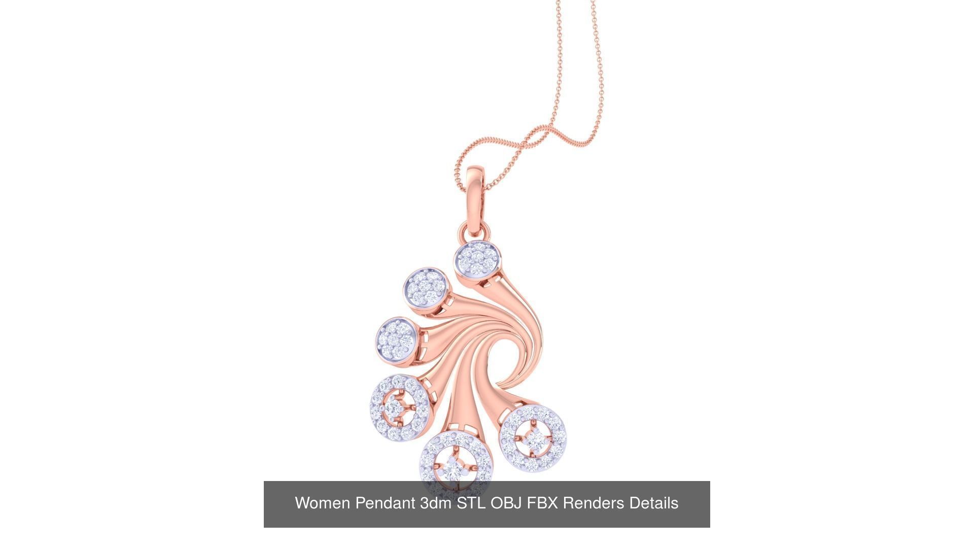 50 Women Pendant 3dm STL OBJ FBX Renders Details Collection _9