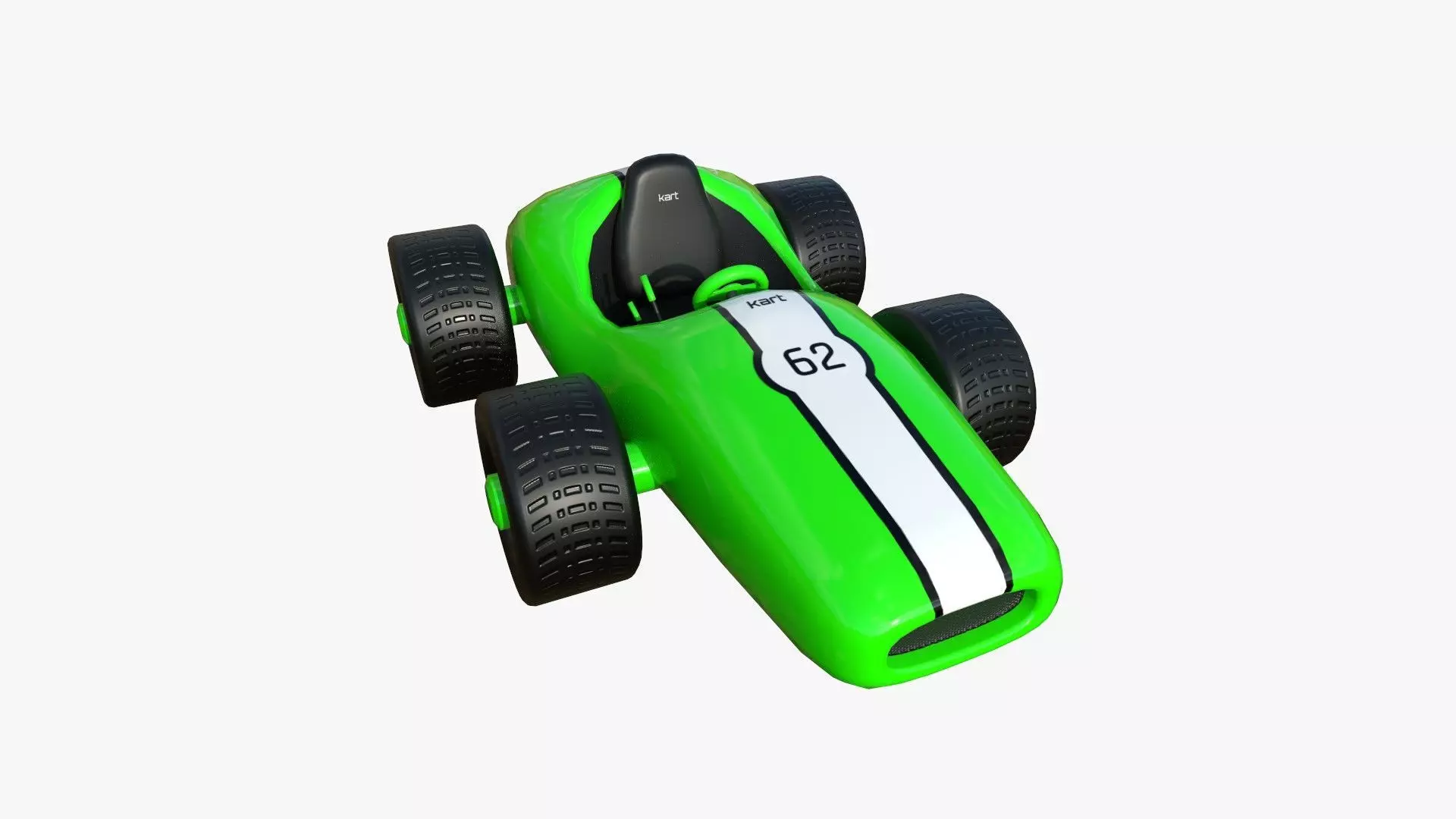 Cartoon Kart F03 Green - Vehicle Racing Design Low-poly 3D model_0