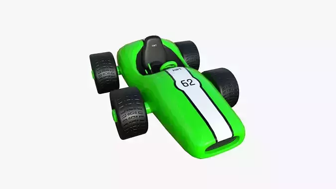 Cartoon Kart F03 Green - Vehicle Racing Design Low-poly 3D model