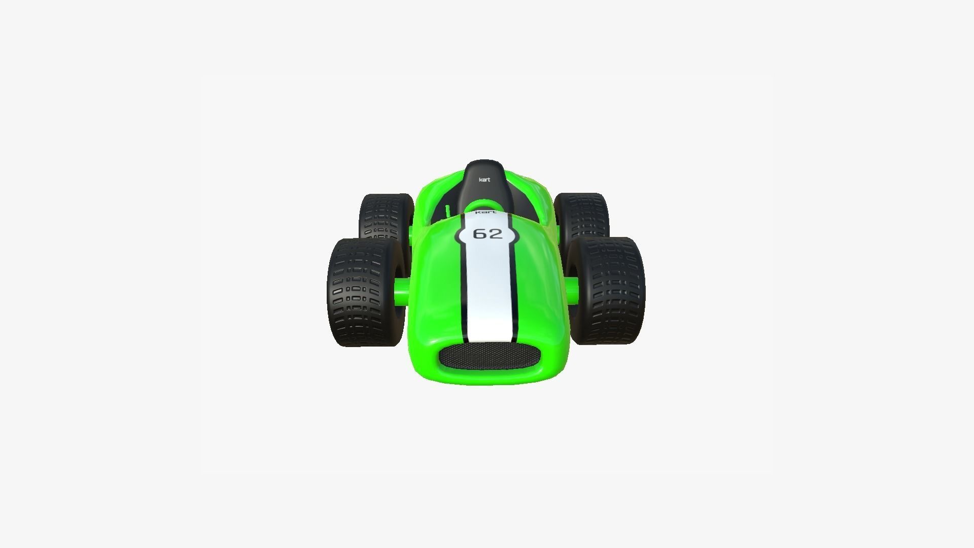 Cartoon Kart F03 Green - Vehicle Racing Design Low-poly 3D model_4