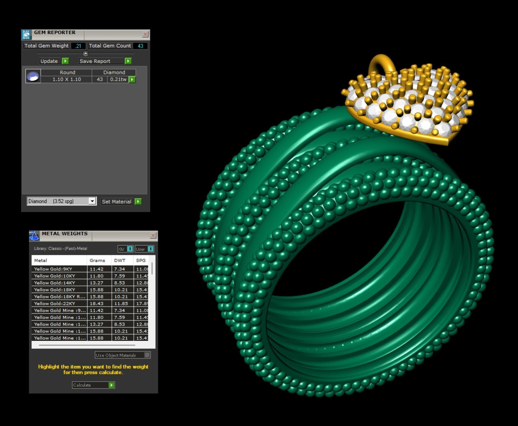Bead Bubble Ring with Heart Charm 3D print model_9