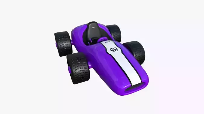 Cartoon Kart F04 Purple - Vehicle Racing Design Low-poly 3D model