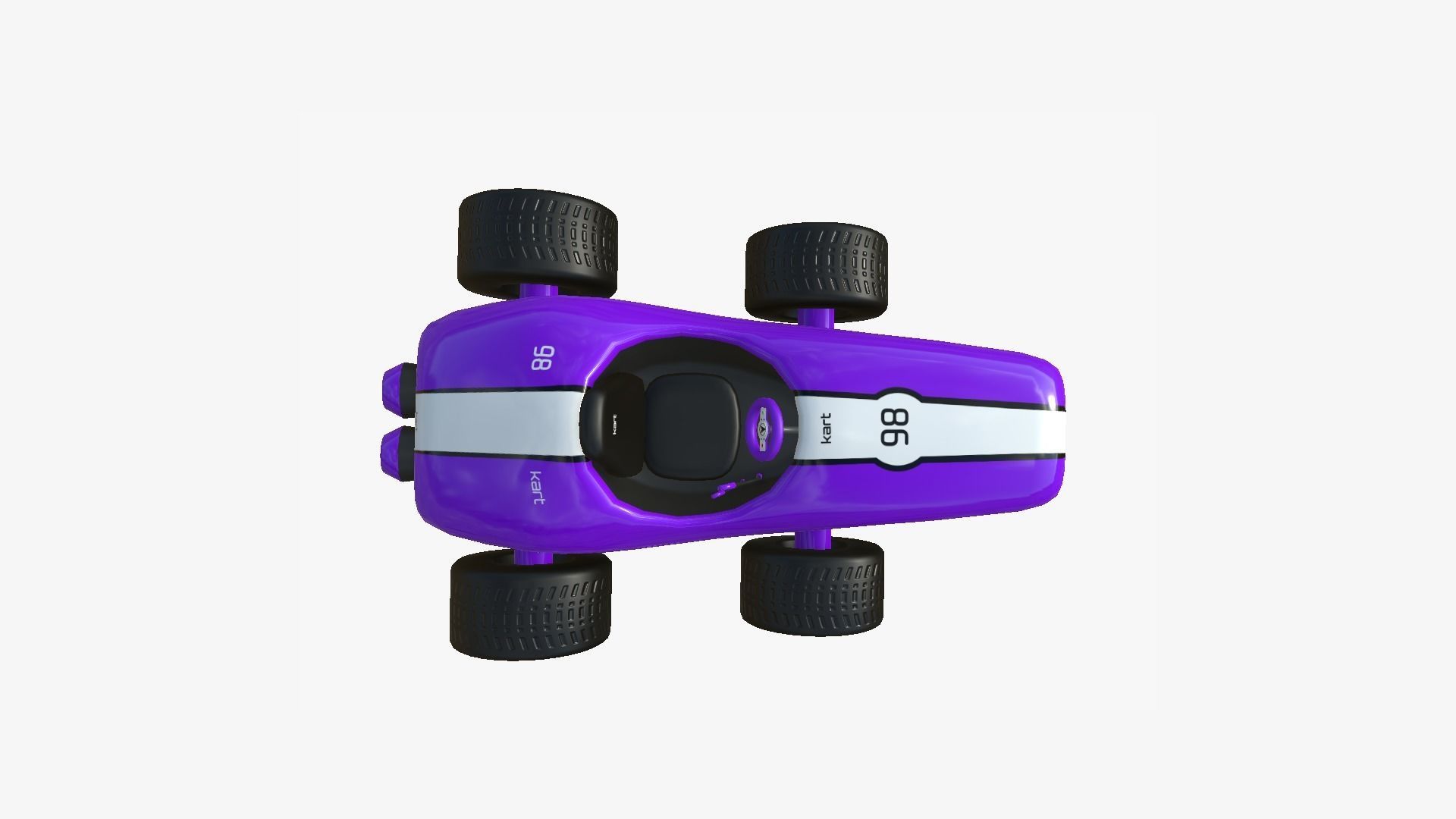 Cartoon Kart F04 Purple - Vehicle Racing Design Low-poly 3D model_1