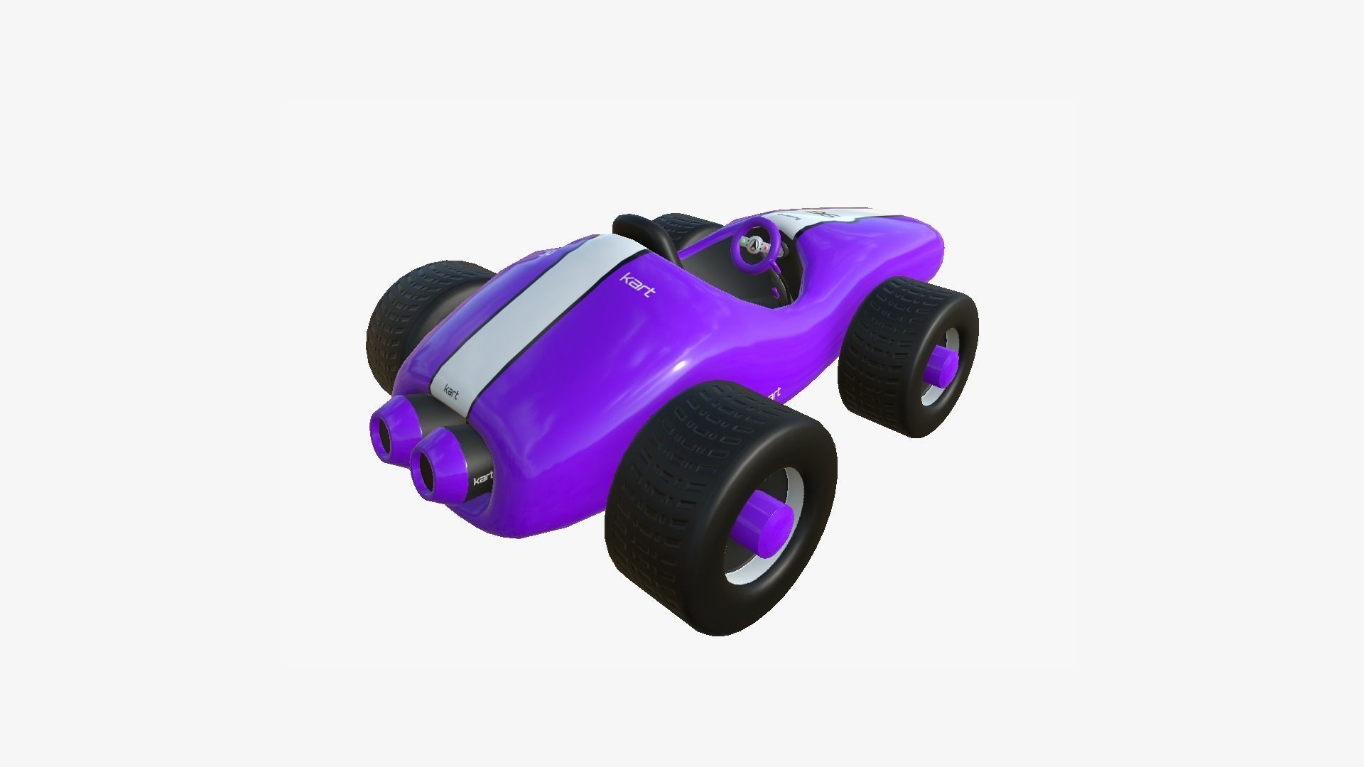 Cartoon Kart F04 Purple - Vehicle Racing Design Low-poly 3D model_3